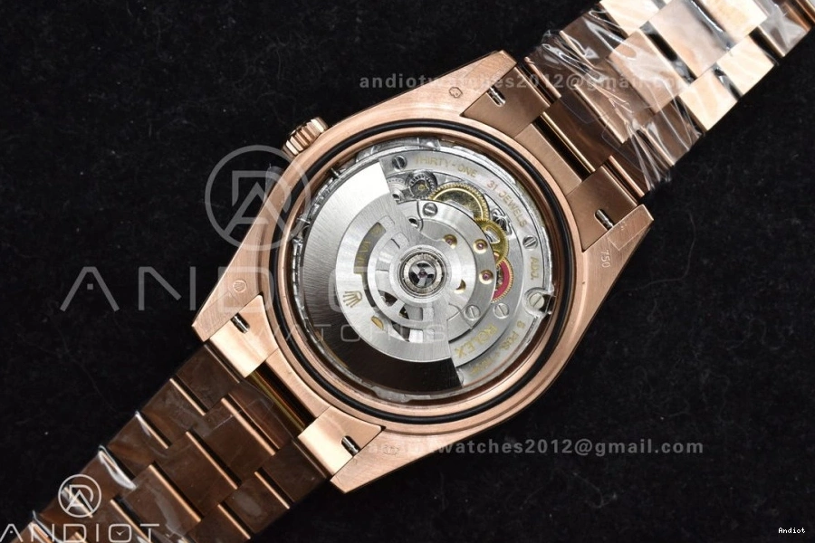 President RG On Crystal Markers GMF Dial Bracelet 40 DayDate 904L A3255 Steel Meteorite 0203